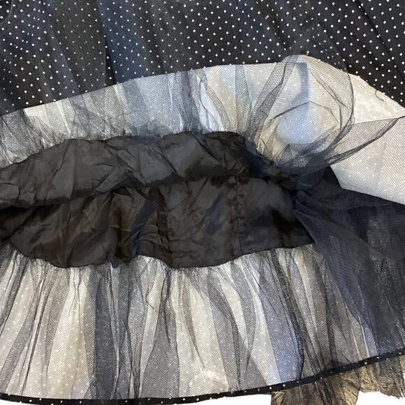 Mariposa Pin-Up Retro Halter Dress Polka Dot Tulle Slip 1/2 Black & White #291A - Picture 8 of 10
